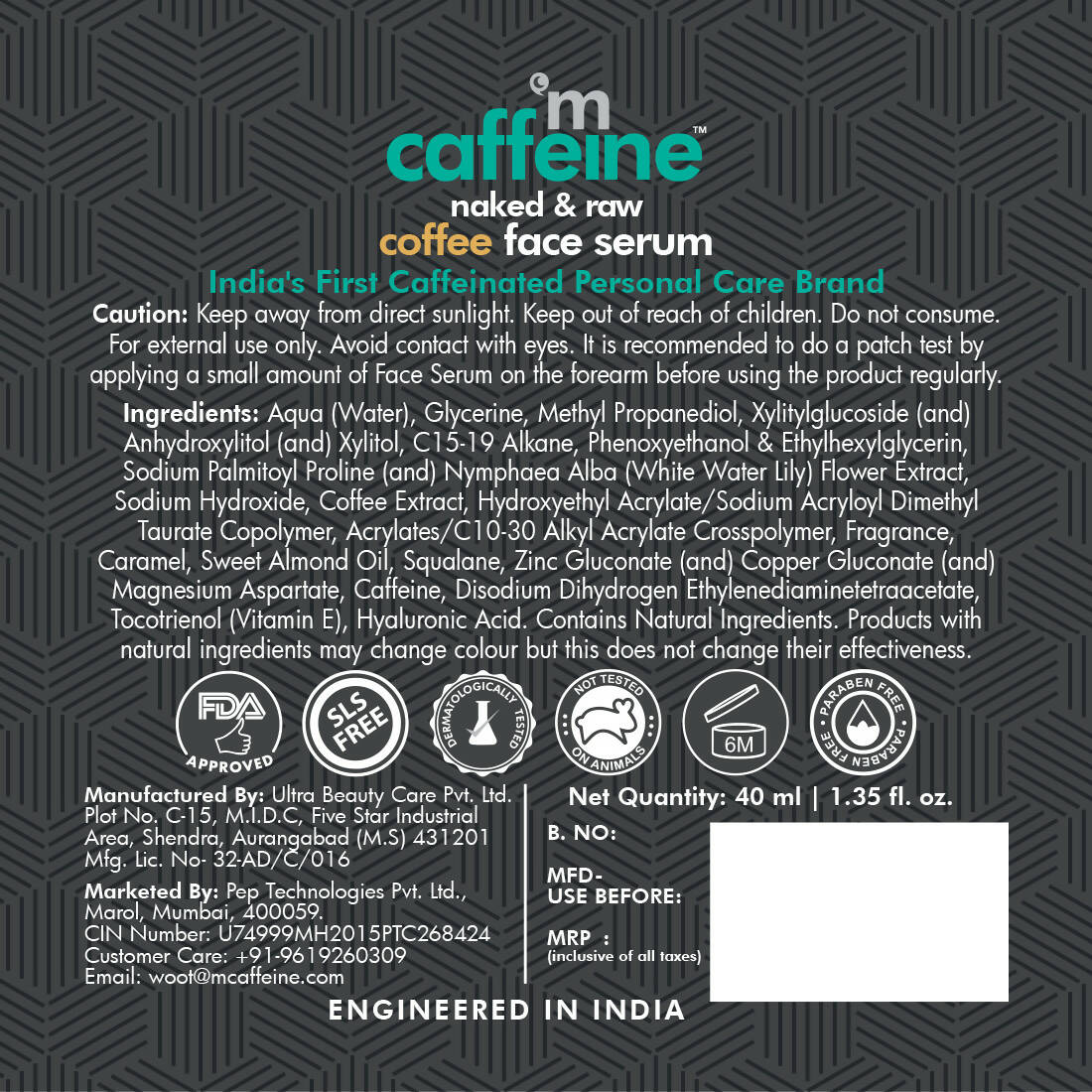mCaffeine Raw Coffee Face Serum - Distacart