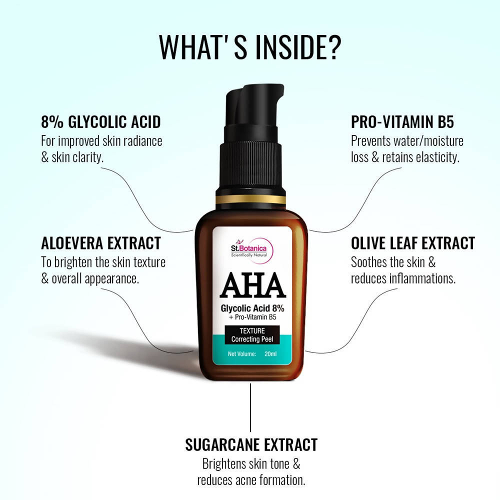 St.Botanica AHA Glycolic Acid 8% + Pro-Vitamin B5 Texture Correcting Peel
