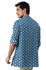 Thumbnail for Janasya Men's Blue Cotton Kurta - Distacart