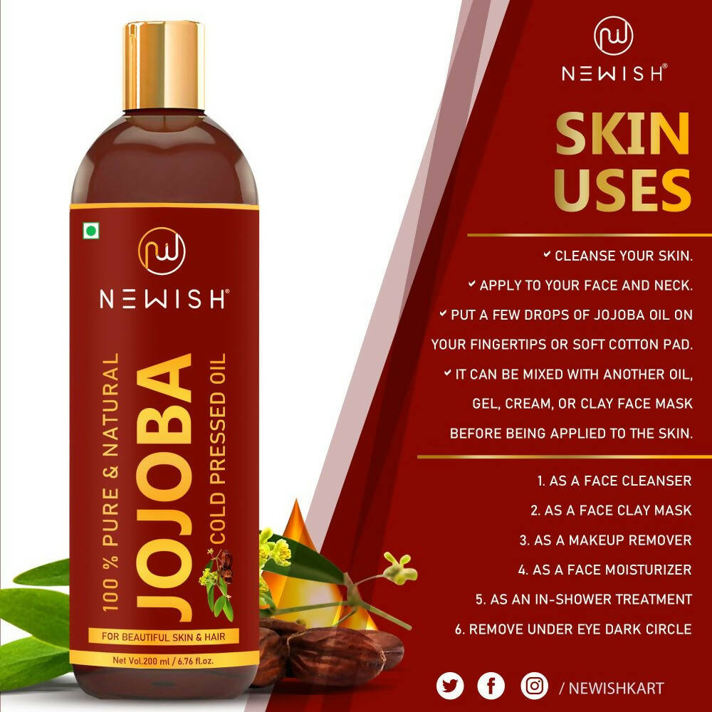 Newish Pure & Natural Jojoba Oil For Hair & Skin - Distacart