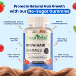 Thumbnail for Neuherbs Grow Hair Gummies (No Added Sugar) - Strawberry Flavor - Distacart