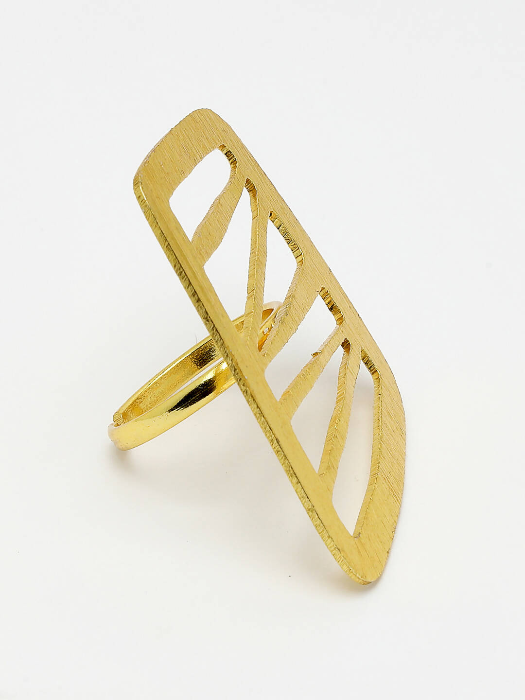 NVR Women Gold-Plated Solid Adjustable Finger Ring - Distacart