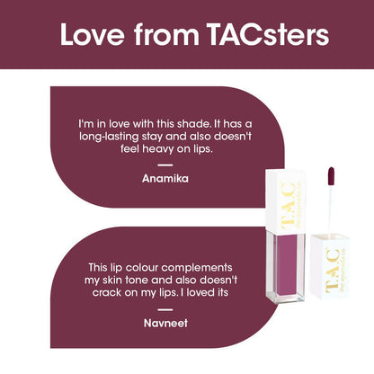 TAC - The Ayurveda Co. Liquid Matte Velvet Mauve Lipstick - Distacart