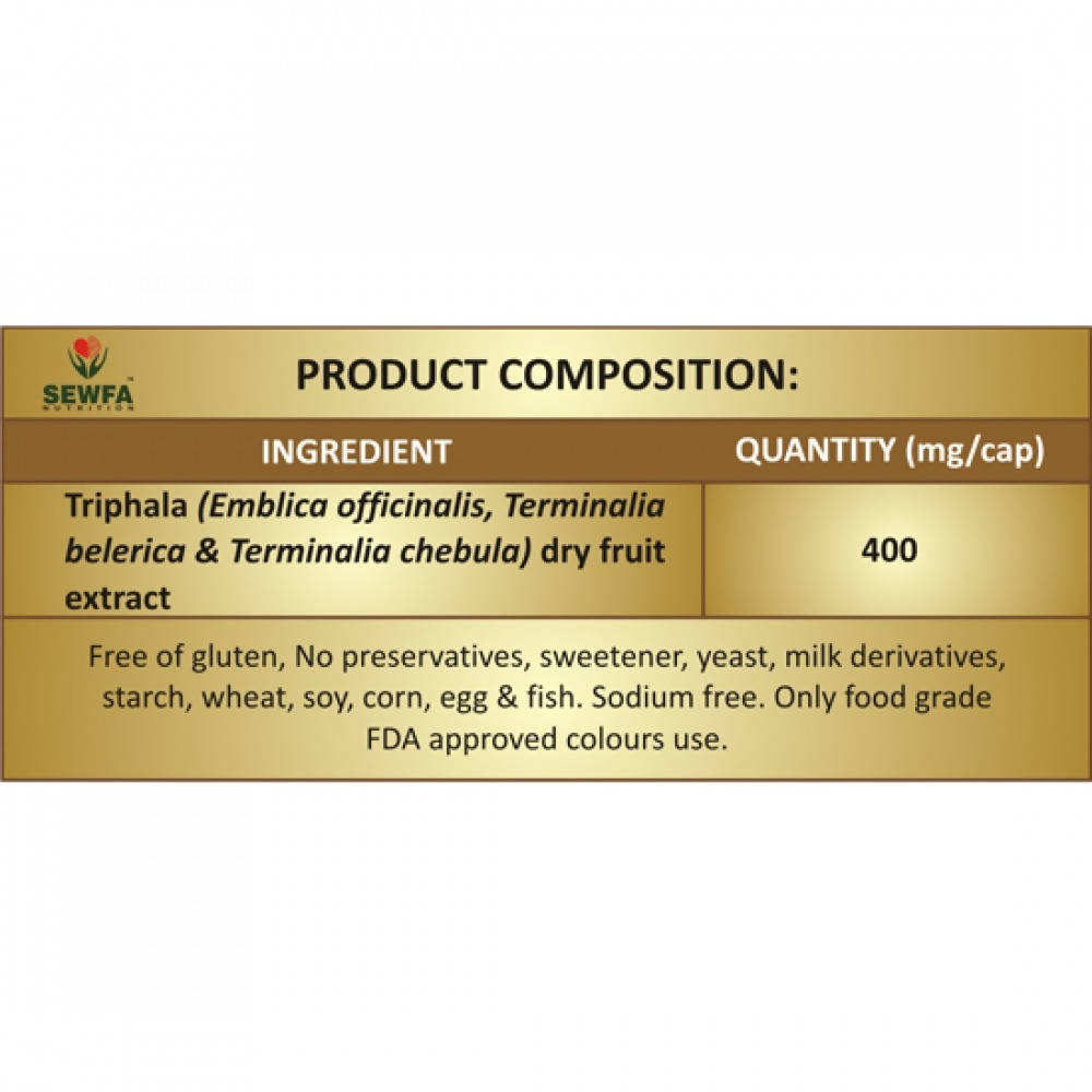 Sewfa Naturals Triphala Extract Capsules - Distacart
