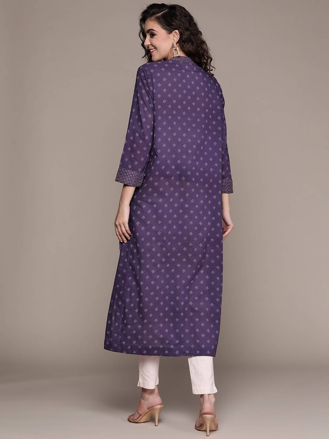 Ritu Kumar Women Blue Ethnic Motifs Printed Kurta - Distacart