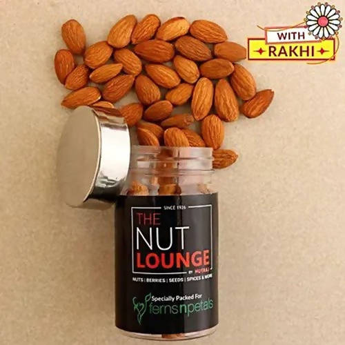 Jai Shree Krishna Rakhi & Almonds Jar - Distacart