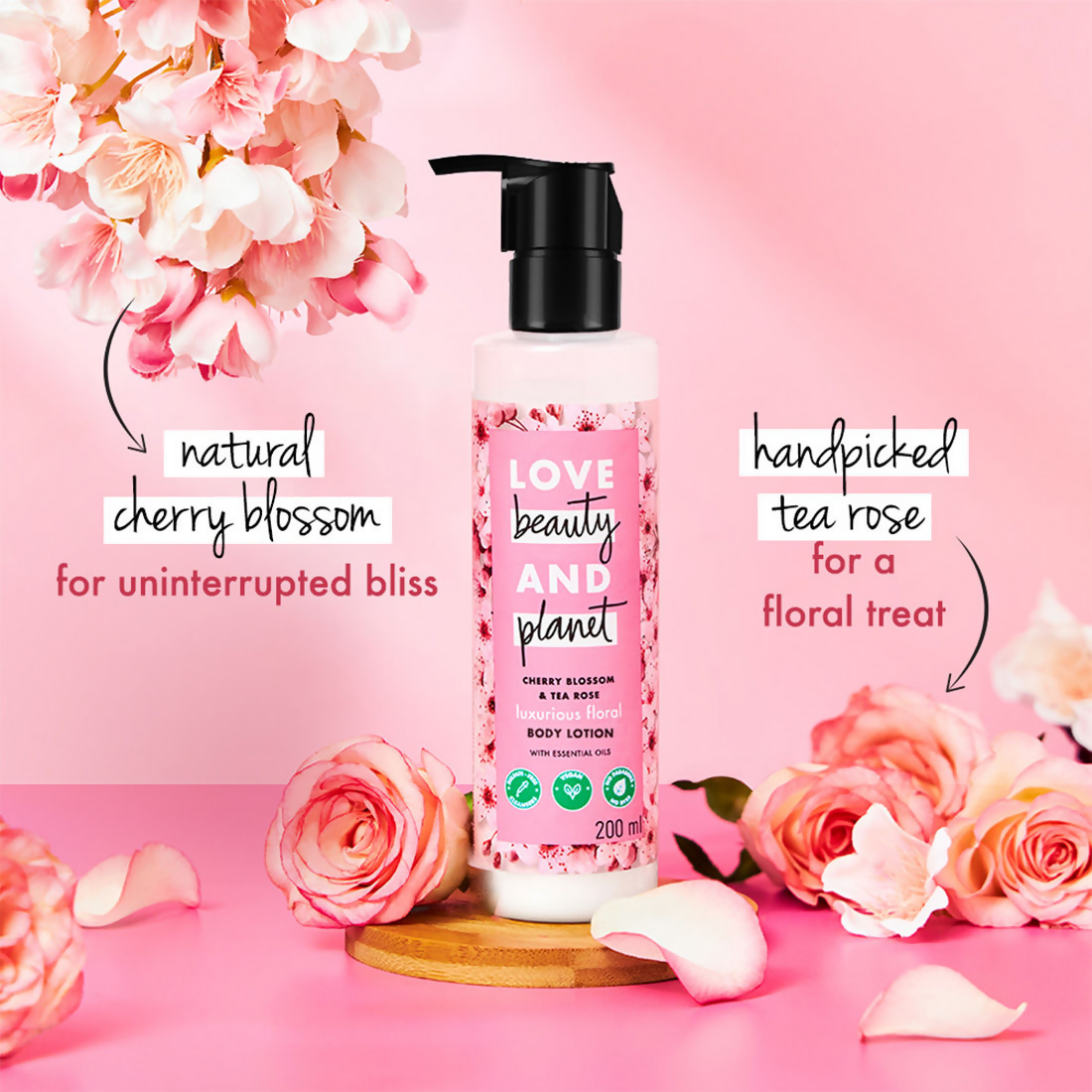 Love Beauty And Planet Cherry Blossom & Tea Rose Body Lotion - Distacart