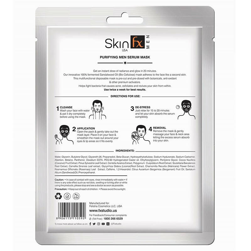 Skin Fx Purifying Serum Mask for Men - Distacart