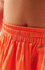 Thumbnail for Lil Drama Mehfil Orange Ghagra Choli Dupatta Set For Girls - Distacart
