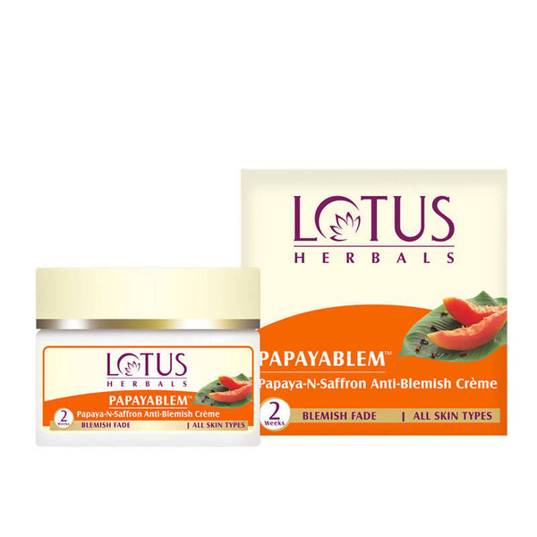 Lotus Herbals Papayablem Papaya-N-Saffron Anti-Blemish Creme - Distacart