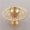 Puja N Pujari Brass Crystal Lotus Akand Diya