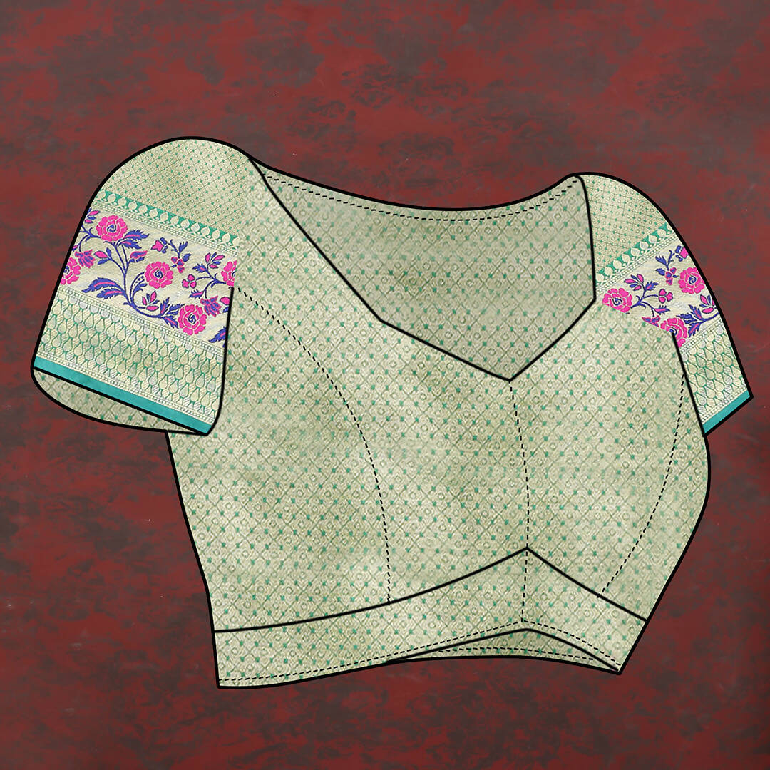 Lorenvalley Fashion Teal Soft Silk Woven Design with Zari Weaving Leheriya Design Saree - Distacart