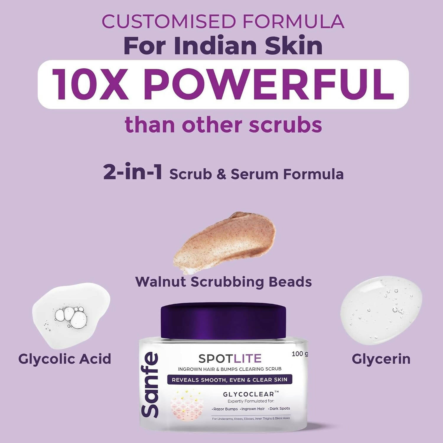 Sanfe Spotlite Ingrown Hair & Bumps Clearing Body Scrub - Distacart