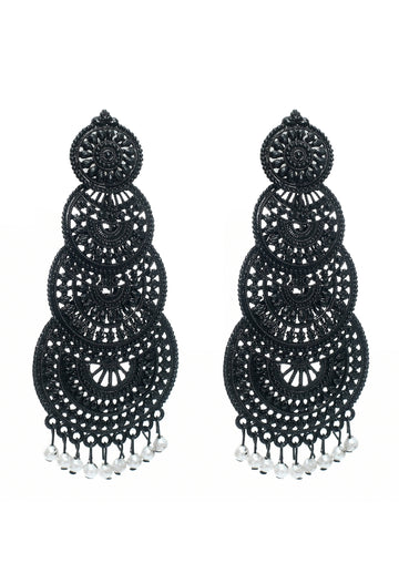 Mominos Fashion Johar Kamal Women's Latest Design Black Color Earrings - Distacart