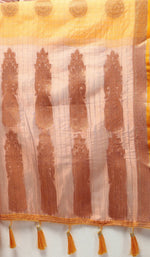 Thumbnail for Lorenvalley Fashion Orange Cotton with Woven Design Zari Weaving Saree - Distacart