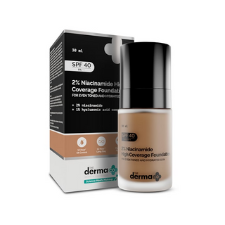 The Derma Co 2% Niacinamide High Coverage Foundation-07 Cinnamon - Distacart