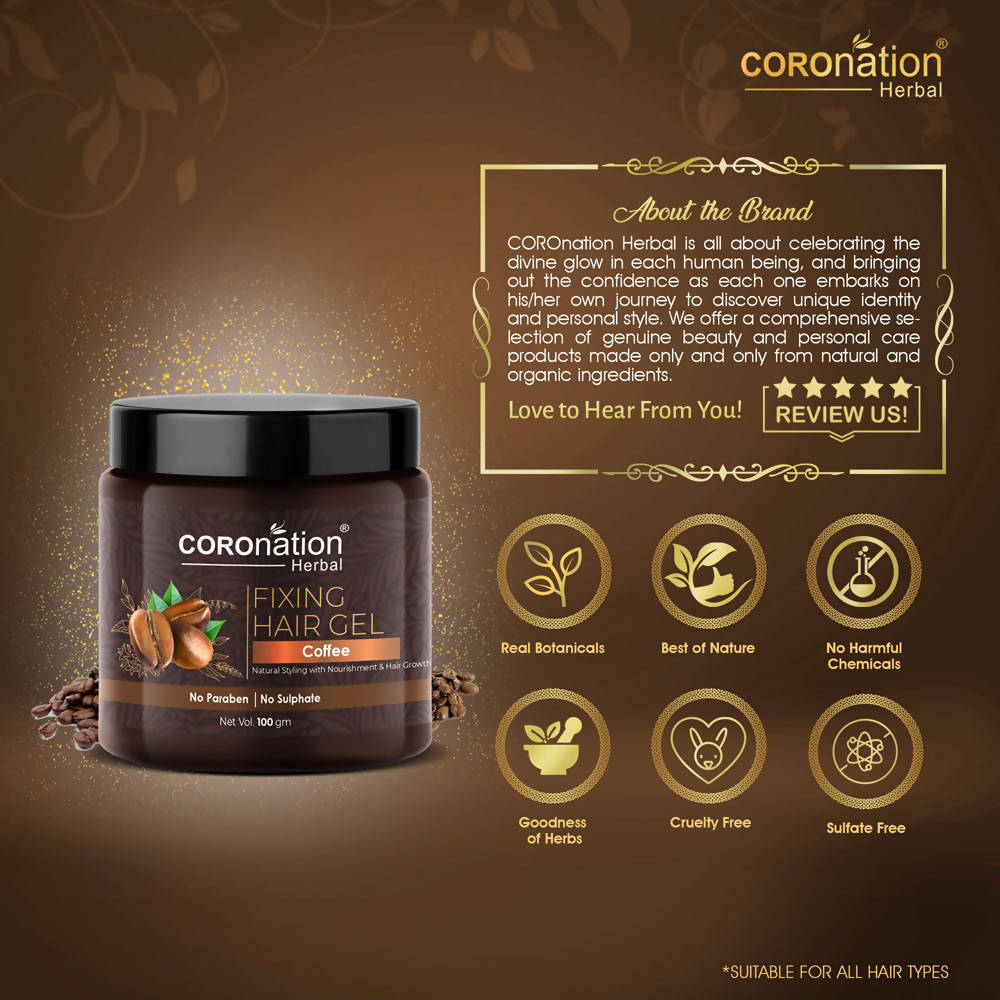 Coronation Herbal Coffee Fixing Hair Gel - Distacart