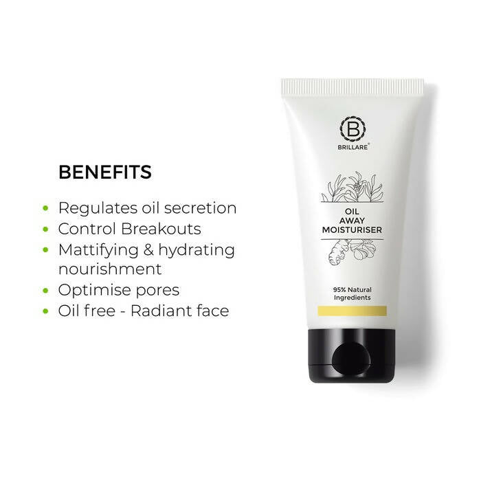 Brillare Oil Away Moisturiser For Oily, Acne Prone Skin - Distacart