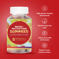 Thumbnail for Biogetica Biotin + Multivitamin Gummies health benefits