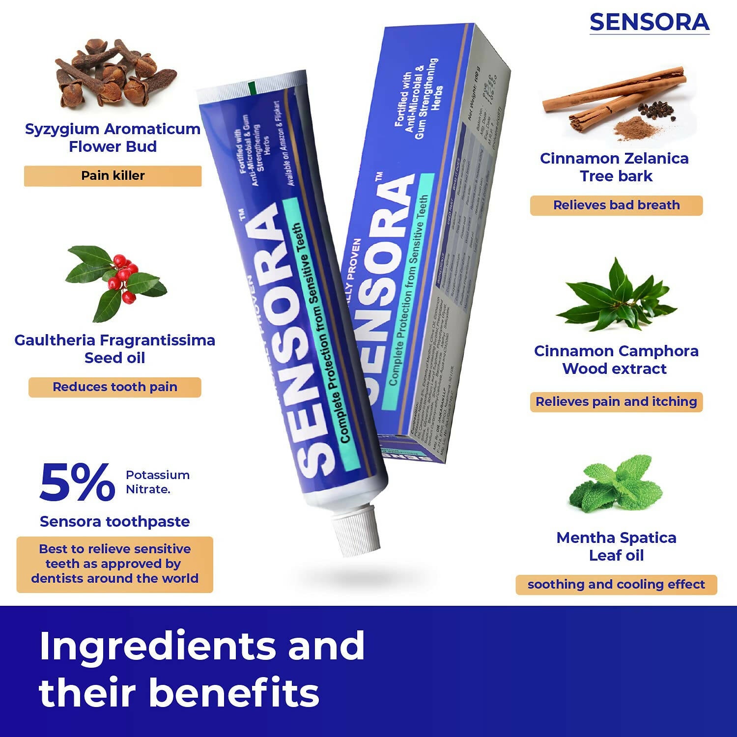 Sensora Herbal Sensitivity Relief Toothpaste - Distacart