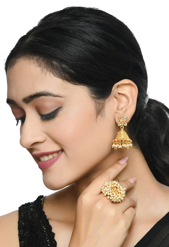 Mominos Fashion Gold-Plated with Pearls Ring