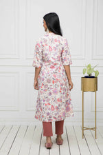 Thumbnail for Myshka Women Cotton A-Line Round Neck Multi Floral Kurtas - Distacart