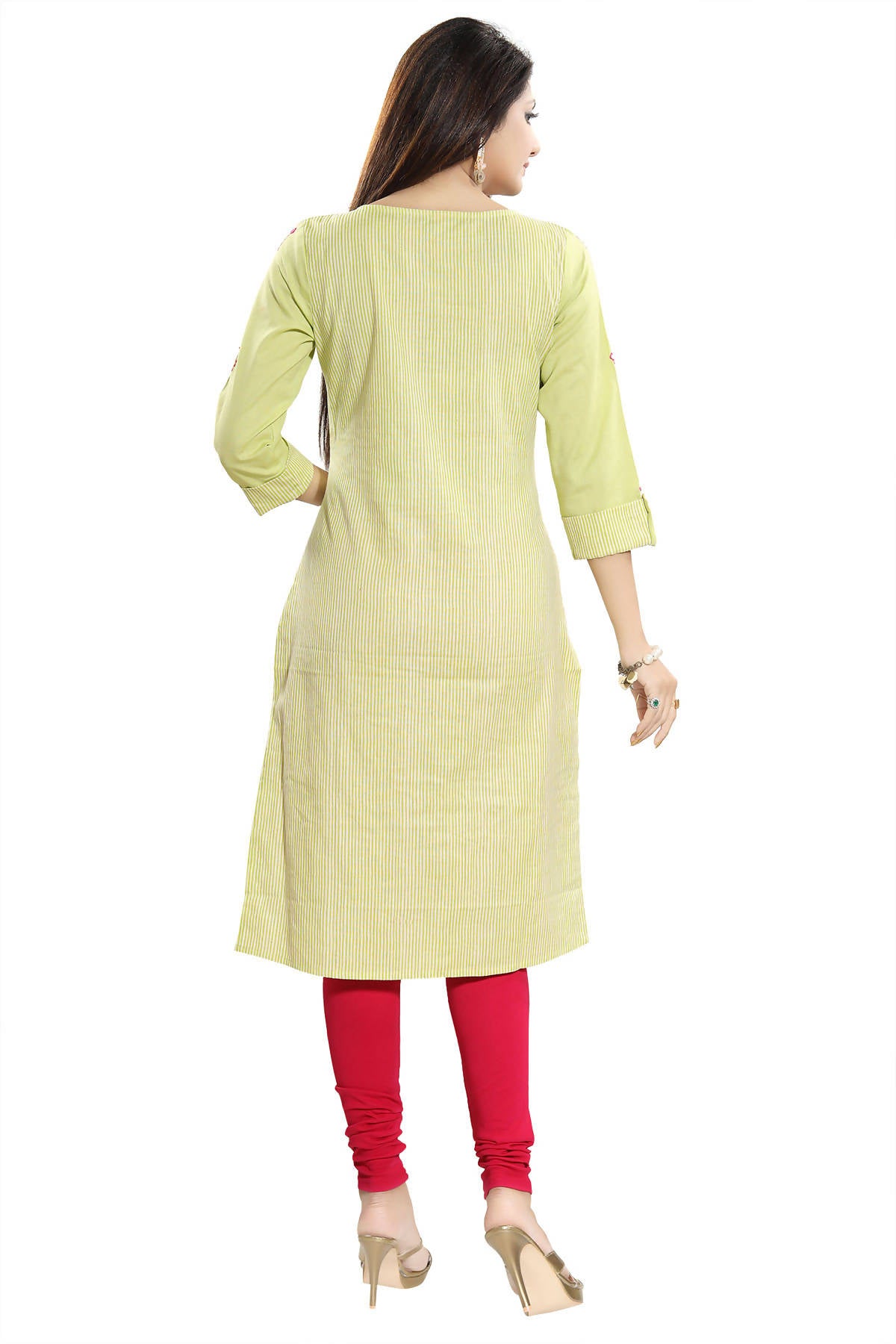 Snehal Creations Easy Breezy Liril Green Cotton Printed Tunic - Distacart