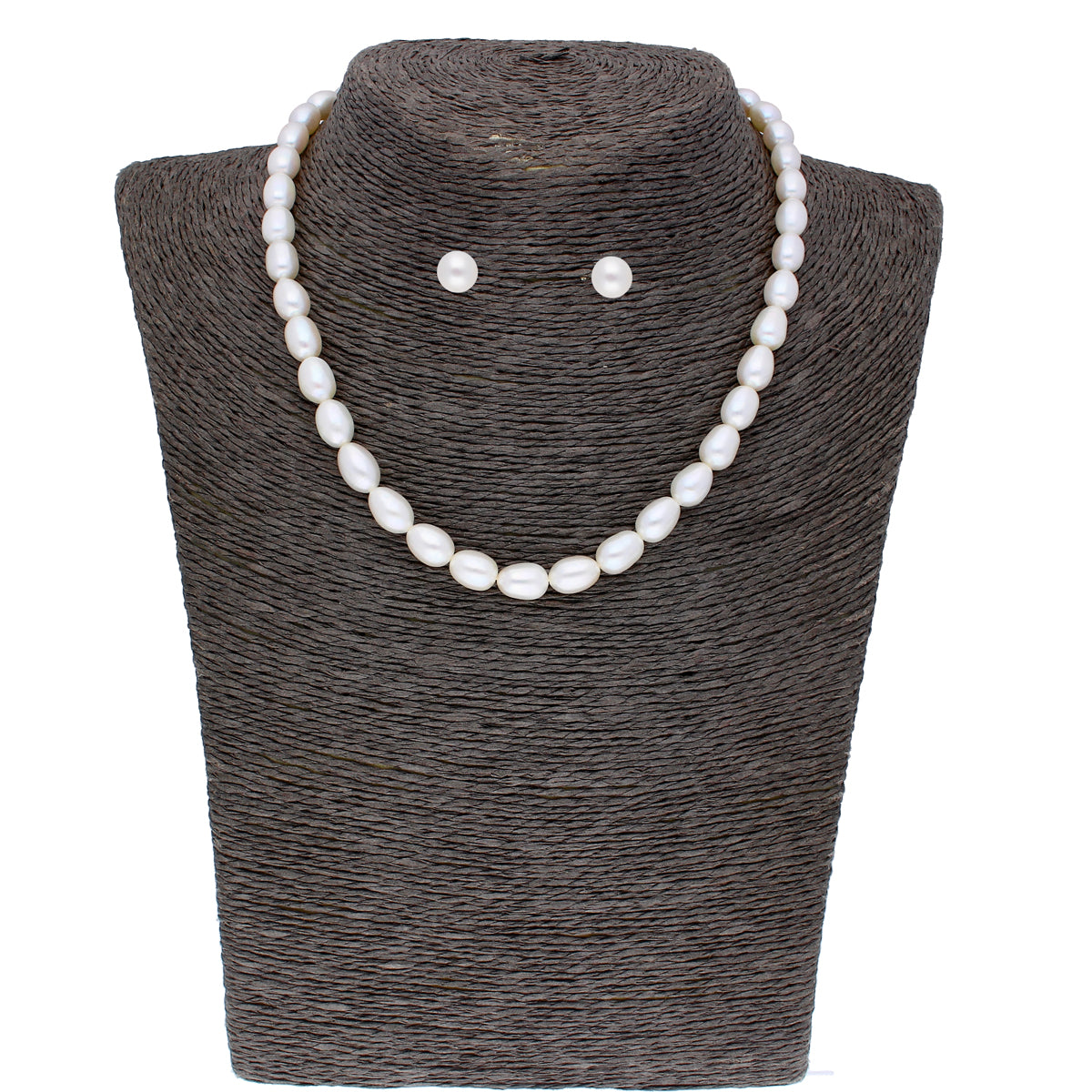 J Pearls 1 Line Oval Pearl Necklace - Real Pearl Jewelry - Distacart