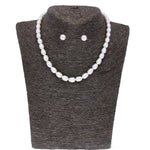 Thumbnail for J Pearls 1 Line Oval Pearl Necklace - Real Pearl Jewelry - Distacart