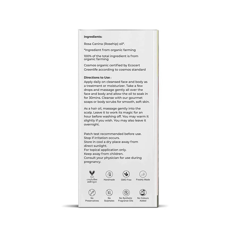 Juicy Chemistry Pure & Organic Rosehip Seed Oil For Cold Pressed Carrier Oil - Distacart