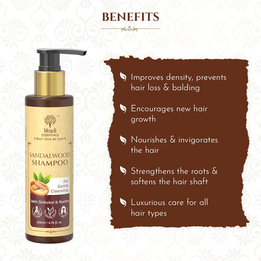 Khadi Essentials Sandalwood Shampoo - Distacart