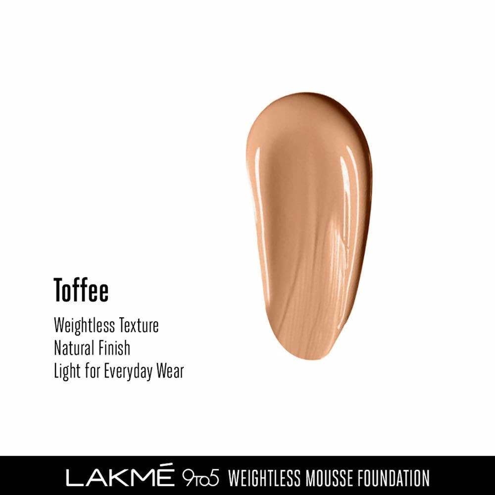 Lakme 9To5 Weightless Mousse Foundation - Toffee - Distacart