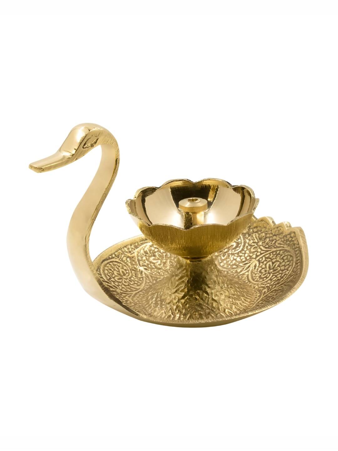 Spillbox Gold-Toned Brass Duck Nanda Deep Pooja Essential - Distacart