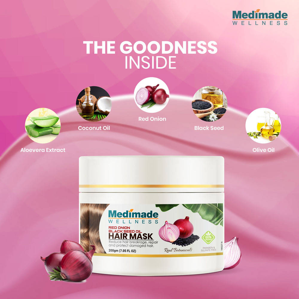 Medimade Wellness Red Onion & Black Seed Oil Hair Mask - Distacart