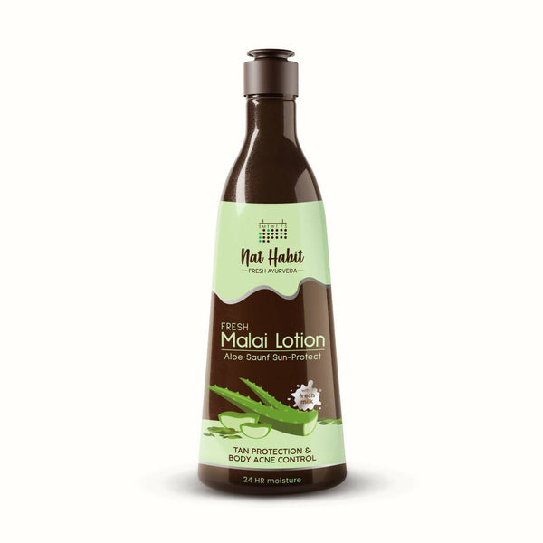 Nat Habit Fresh Aloe Saunf Sun Protect Malai Lotion - Distacart