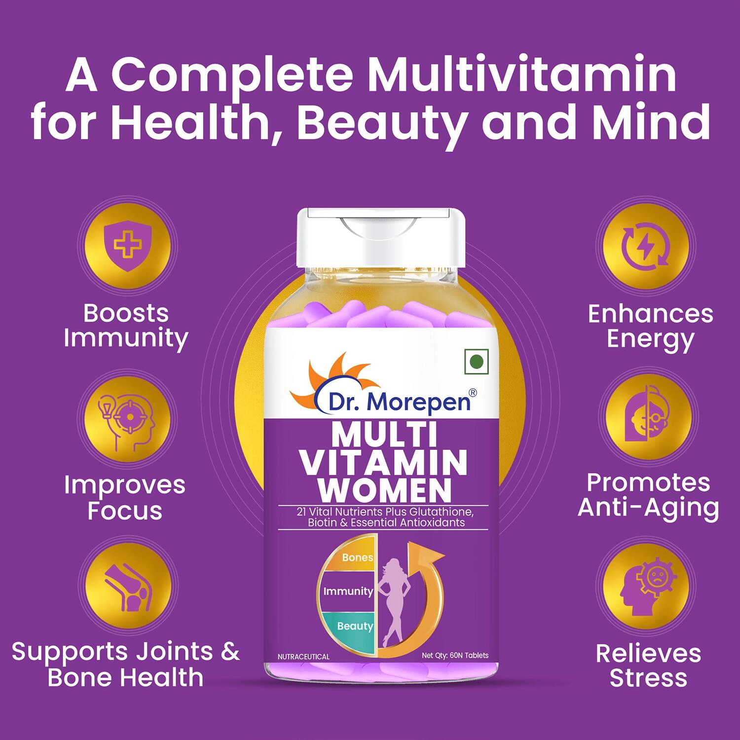 Dr. Morepen Multivitamin Men Tablets and Multivitamin Women Tablets Combo - Distacart