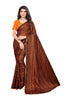 Vamika Orange Lycra Knitted Saree