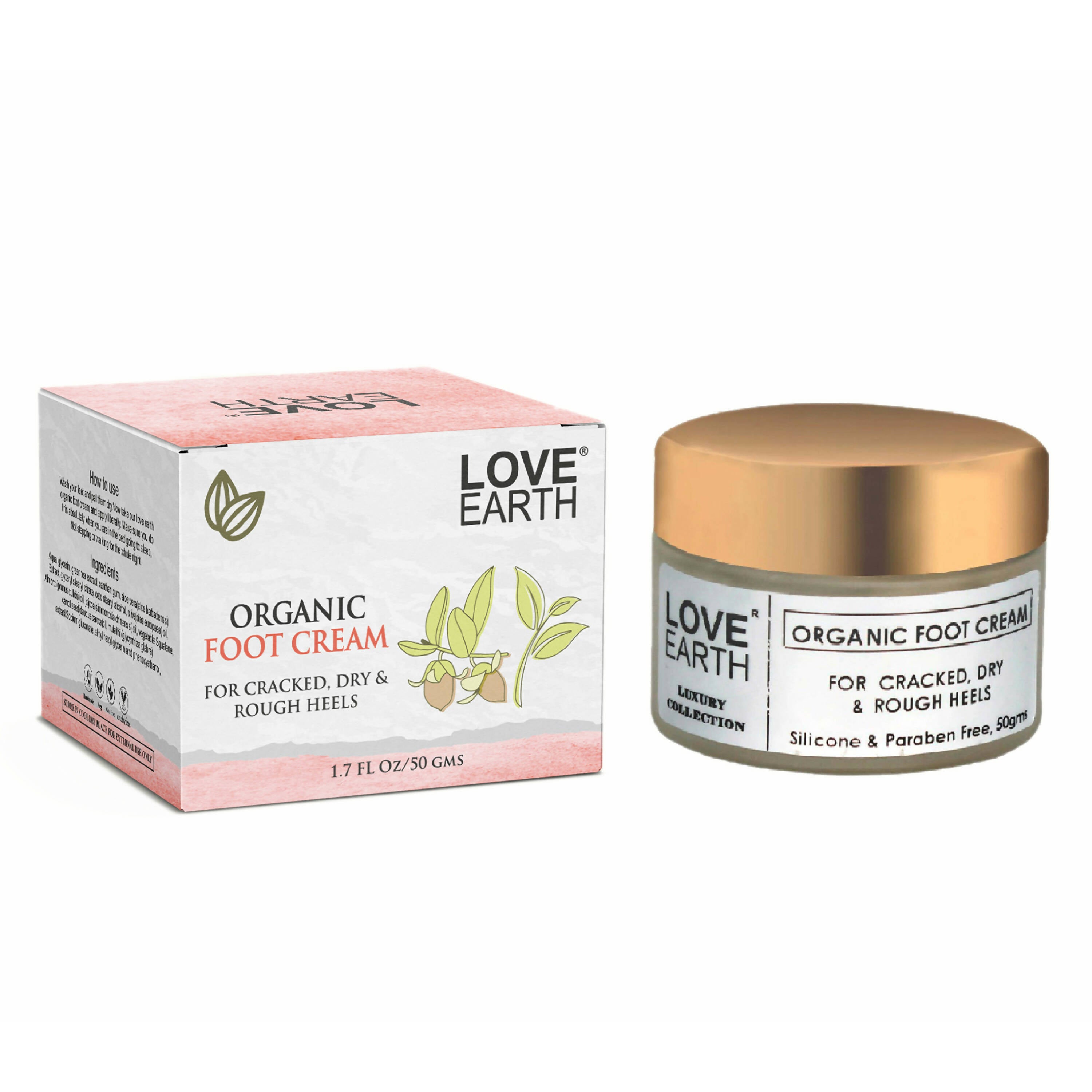 Love Earth Organic Foot Cream For Cracked & Dry Heels - Distacart