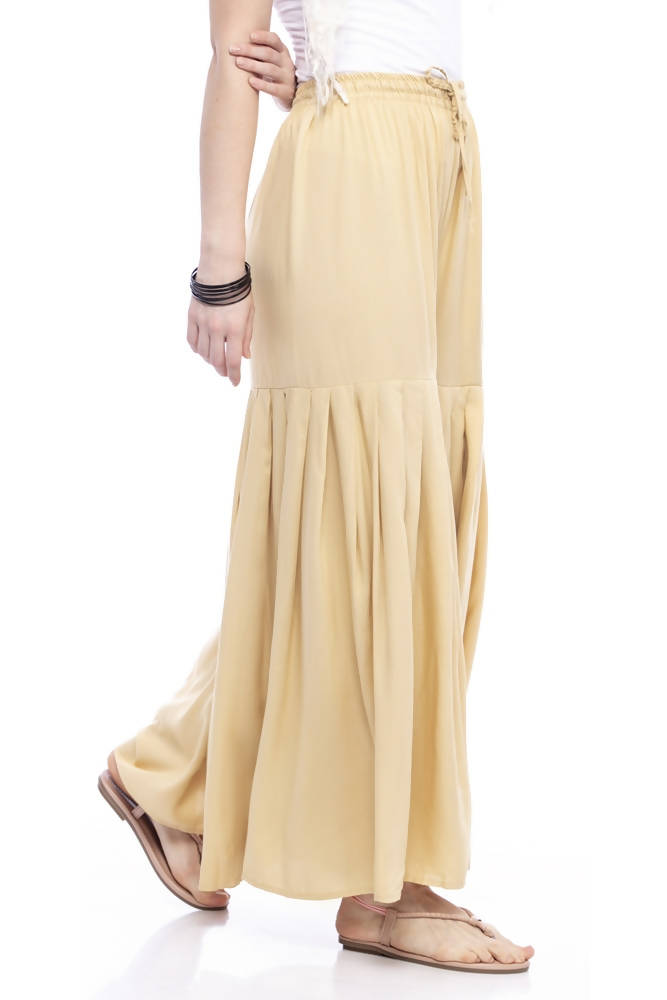Mominos Fashion Reyon Cotton Golden Palazzo For Girls - Distacart