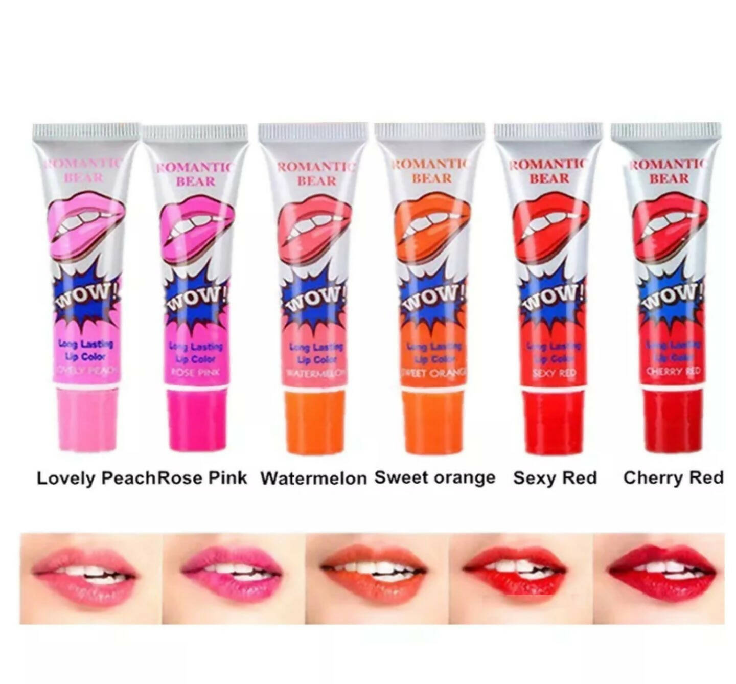 Favon Pack of 6 Romantic Bear Peel off Lipcolors - Distacart