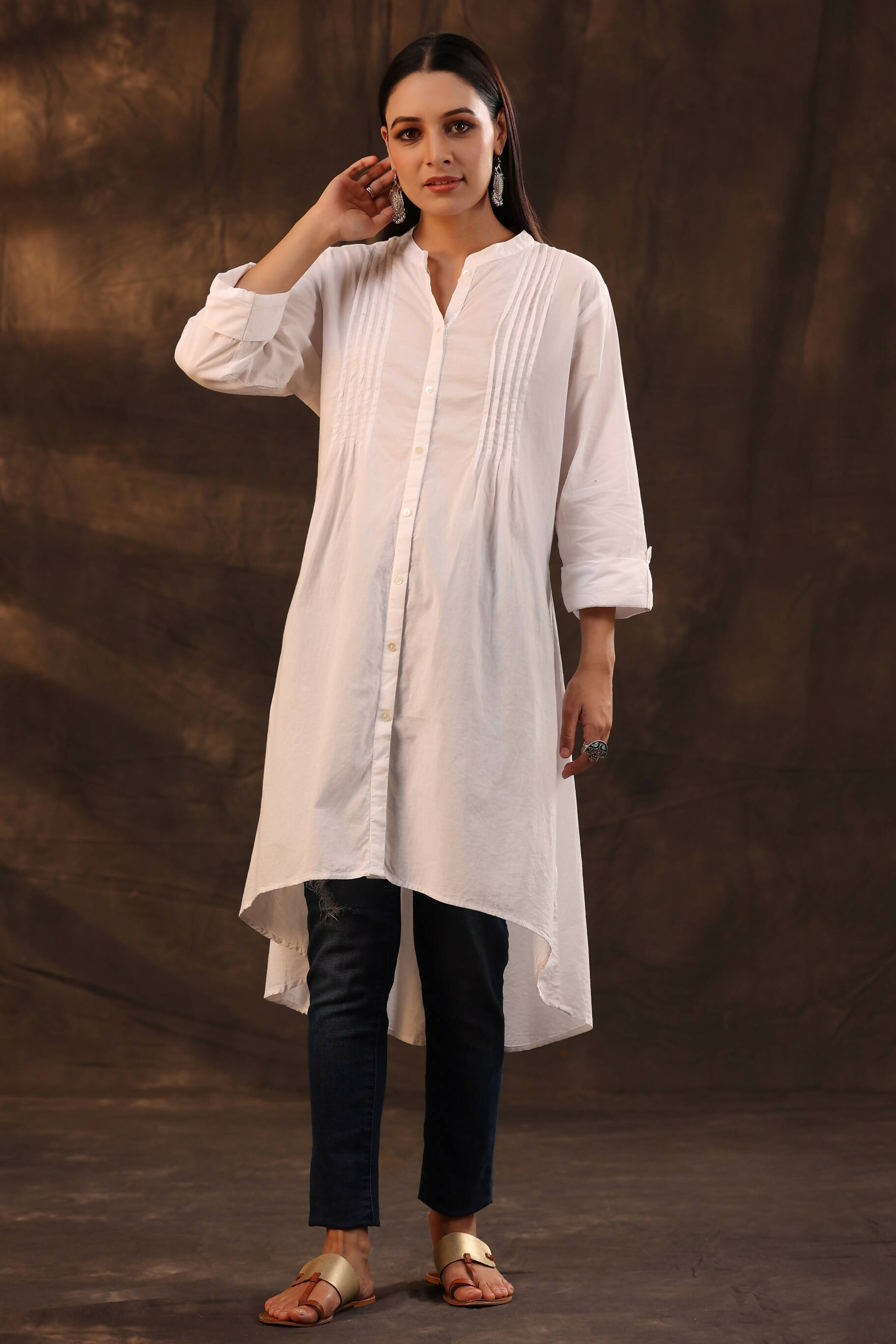 Juniper Women's White Cambric High-Low Tunic - Distacart