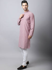 Thumbnail for Even Apparels Red Pure Cotton Men's Kurta With Band Collar - Distacart