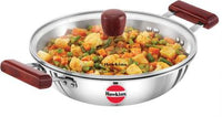 Thumbnail for Hawkins TriPly Stainless Steel Kadhai with Glass Lid 26 cm Diameter 2.5 L (SSD25G) - Distacart