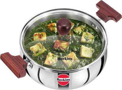 Hawkins TriPly Cook n Serve Handi with Glass Lid 22 cm Diameter 3 L (SSH30G) - Distacart