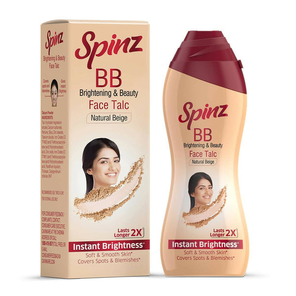Spinz BB Brightening & Beauty Face Talc - Natural Beige - Distacart