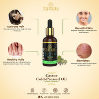 Thumbnail for Tamas Pure Ayurveda 100% Organic Castor Cold-Pressed Oil - USDA Certified Organic-30ml - Distacart