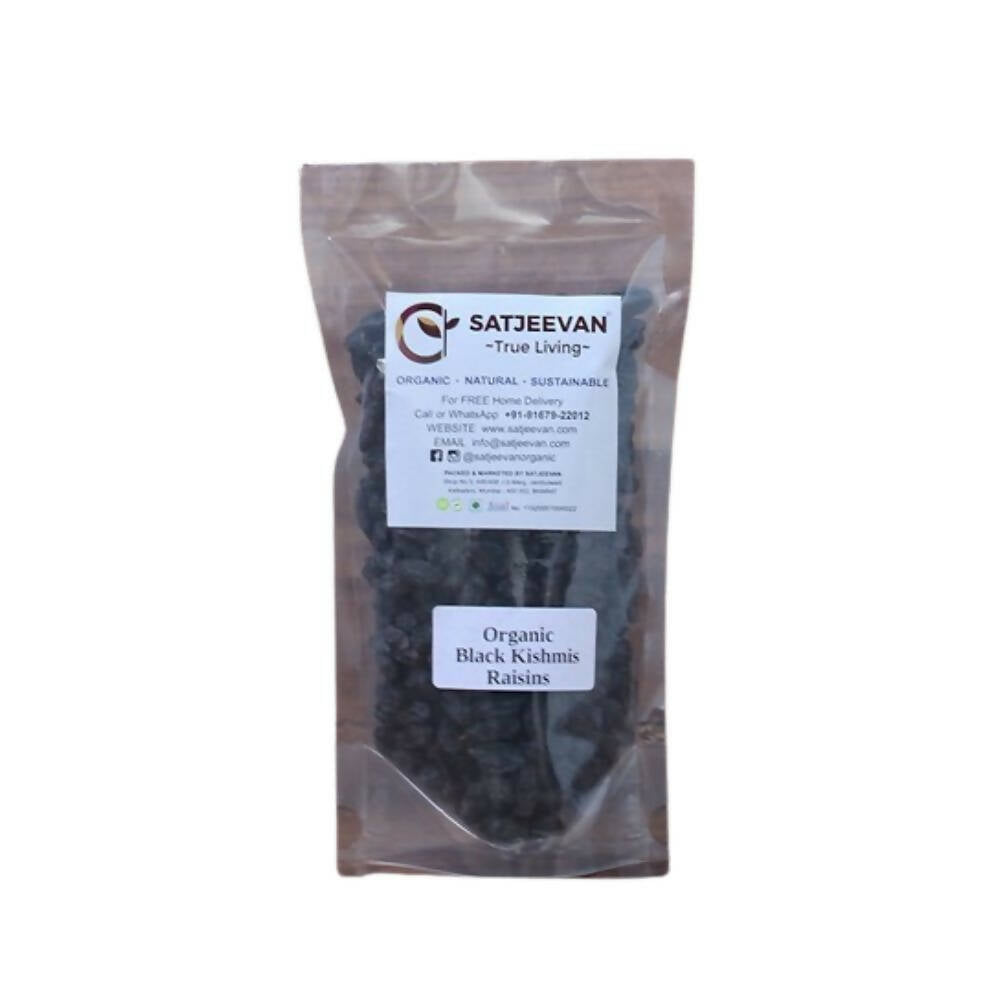 Satjeevan Organic Black Kishmis Raisins - Distacart