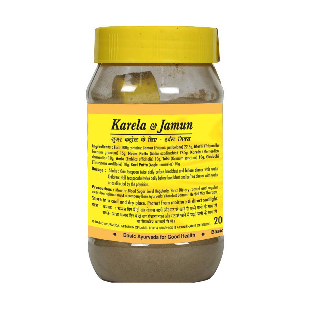 Basic Ayurveda Karela & Jamun Herbal Mix For Sugar Control Dosages