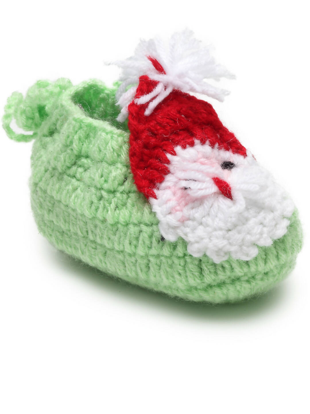 Chutput Kids Woollen Hand Knitted Santa Face Booties - Green - Distacart