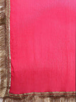 Thumbnail for Varanga Women Pink Floral Yoke Embroidered Anarkali Kurta With Dupatta - Distacart